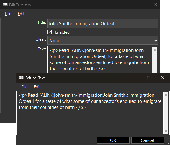 Screenshot of Anchor Link Text Code screenshot of Anchor Link Text Code
