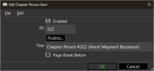 Screenshot of Chapter Person item screenshot of Cpapter Person item edit window