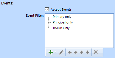 screenshot of event filter showing three terms