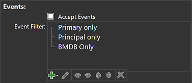Screenshot of Event Filter screenshot of event filter showing three terms