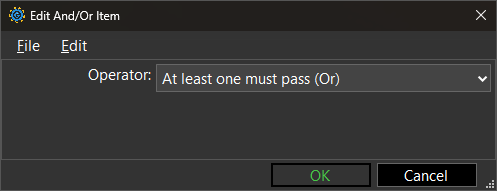 screenshot of And/Or term showing its Operator property