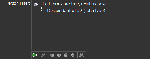 screenshot of Not term showing a nested terms