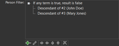 screenshot of Not term showing two nested terms