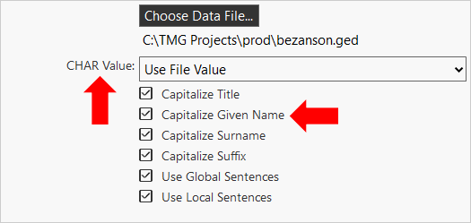 Property Labels in the Main Section screenshot of a property panel with arrows pointing to labels
