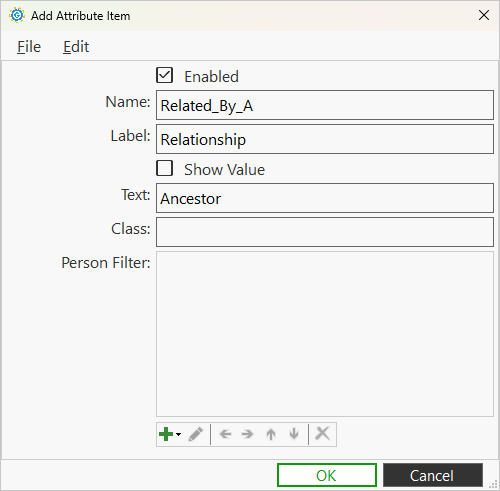 Screenshot of Attribute window screenshot of attribute window