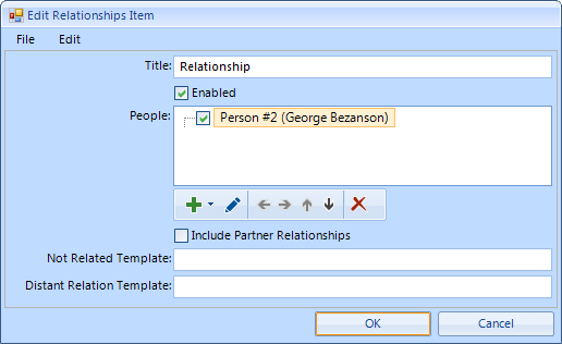 edit person relationships window
