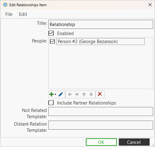 Example Relationships entry edit person relationships window