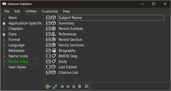 Screenshot of Person Entry Section screenshot of Person Entry Section