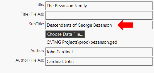 Text Property in the Main Section screenshot of a property panel with an arrow pointing to a text property value